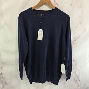 Universal Standard Sweater Womens 3XS XS Small Navy Blue Crew Recycled Cotton